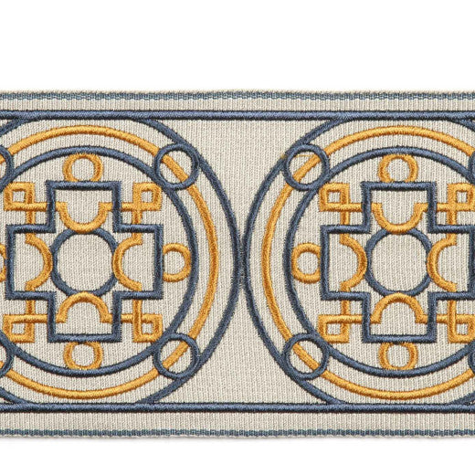 Sion - Royal by Europatex Designer Fabric Tapes Galore 100% Polyester China See Sample Horizontal: N/A and Vertical: N/A 3.55 inches  - Swanky Fabrics -