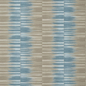 Mekong Stripe Spa Blue and Beige T10092 by Thibaut Designer Wallpaper