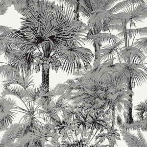 Palm Botanical Black T10102 by Thibaut Designer Wallpaper