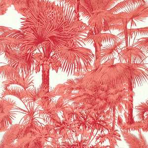 Palm Botanical Coral T10105 by Thibaut Designer Wallpaper