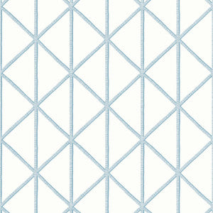 Box Kite Spa Blue T10133 by Thibaut Designer Wallpaper