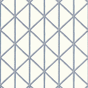 Box Kite Navy T10139 by Thibaut Designer Wallpaper