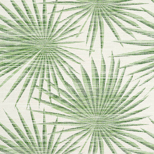 Palm Frond Green and White T10142 by Thibaut Designer Wallpaper