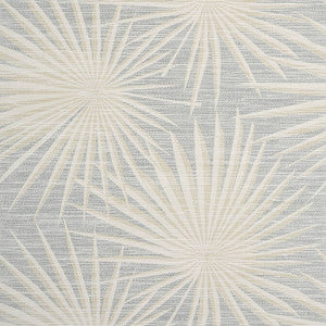 Palm Frond Metallic Silver on Beige T10146 by Thibaut Designer Wallpaper