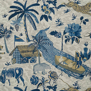 Tiger Reserve Navy T10230 by Thibaut Designer Wallpaper