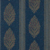 Chappana Navy and Red T10238 by Thibaut Designer Wallpaper