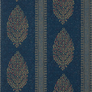 Chappana Navy and Red T10238 by Thibaut Designer Wallpaper