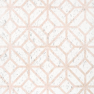 Mamora Trellis Cork White on Metallic Blush T10409 by Thibaut Designer Wallpaper