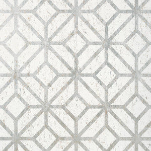 Mamora Trellis Cork White on Silver T10410 by Thibaut Designer Wallpaper