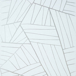 Jordan Metallic Silver on Soft Blue T10439 by Thibaut Designer Wallpaper