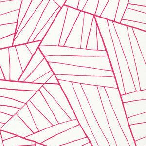Jordan Magenta on White T10441 by Thibaut Designer Wallpaper