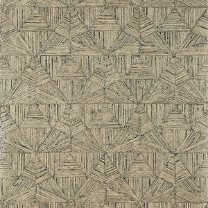 Crystalla Metallic Pewter on Black T10463 by Thibaut Designer Wallpaper