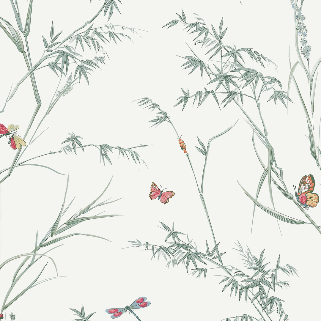 VIRGINIA Soft Green T10527 by Thibaut Designer Wallpaper