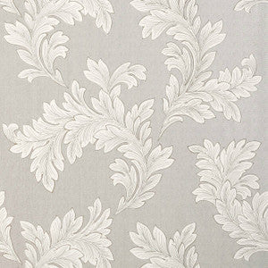 Eland Acanthus Grey on Metallic Silver T1057 by Thibaut Designer Wallpaper