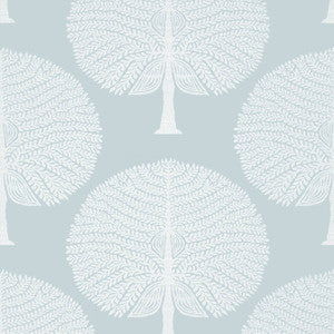 Mulberry Tree Spa Blue T10600 by Thibaut Designer Wallpaper