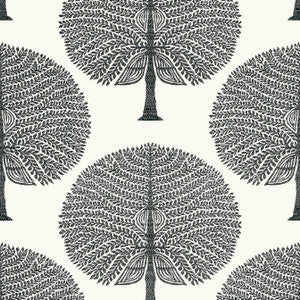 Mulberry Tree Black and White T10602 by Thibaut Designer Wallpaper