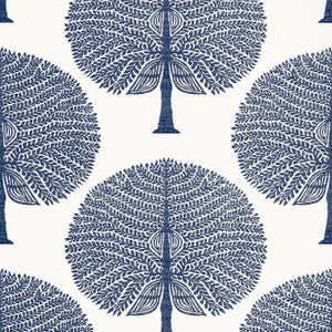 Mulberry Tree Navy T10603 by Thibaut Designer Wallpaper