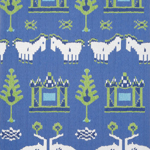 Kingdom Parade Blue and Green T10642 by Thibaut Designer Wallpaper