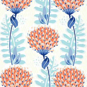 Tiverton Coral T10649 by Thibaut Designer Wallpaper