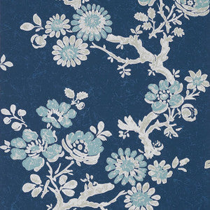 Claudette Navy T10813 by Thibaut Designer Wallpaper