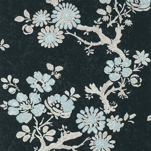 Claudette Charcoal T10814 by Thibaut Designer Wallpaper