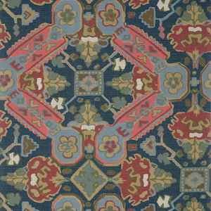 Persian Carpet Navy T10829 by Thibaut Designer Wallpaper