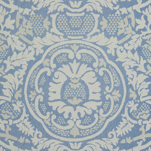 Earl Damask Blue T10837 by Thibaut Designer Wallpaper
