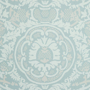 Earl Damask Robin's Egg T10839 by Thibaut Designer Wallpaper