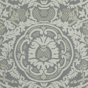 Earl Damask Charcoal T10840 by Thibaut Designer Wallpaper