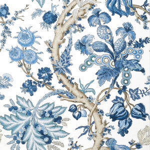 Chatelain Blue and White T10846 by Thibaut Designer Wallpaper