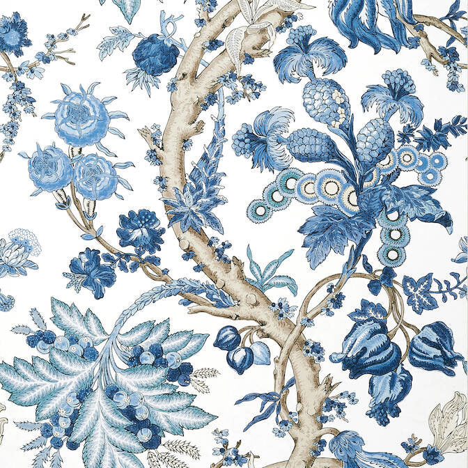 Chatelain Blue and White T10846 by Thibaut Wallpaper Thibaut Wallpaper Chatelain Blue and White T10846Wallpaper Heritage Wallpaper UNITED STATES </p><p>Repeat: V: 27 27 - Fabric Carolina -