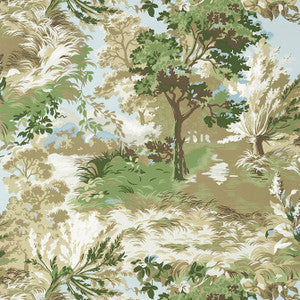 Lincoln Toile Green and Beige T10866 by Thibaut Designer Wallpaper