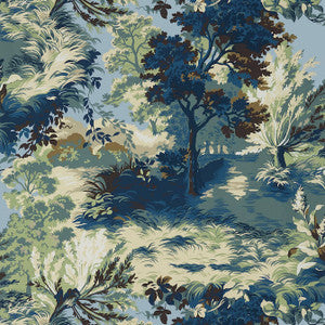 Lincoln Toile Navy and Teal T10867 by Thibaut Designer Wallpaper