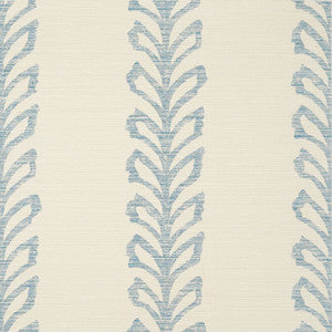 Evia Blue and Off White T10900 by Thibaut Designer Wallpaper