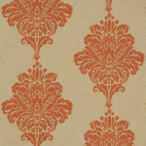 Arturo Damask Orange T13013 by Thibaut Designer Wallpaper