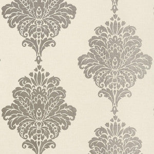 Arturo Damask Metallic Silver T13017 by Thibaut Designer Wallpaper