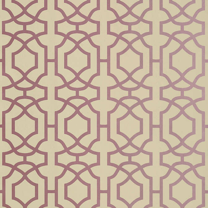 Alston Trellis Metallic Plum on Beige T13028 by Thibaut Wallpaper Thibaut Wallpaper Alston Trellis Metallic Plum on Beige T13028Wallpaper Monterey Wallpaper U.S.A. </p><p>Repeat: V: 8.5 27 - Fabric Carolina -