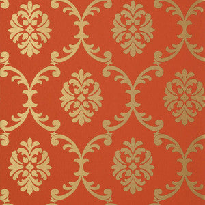 Bastille Coral T13037 by Thibaut Designer Wallpaper