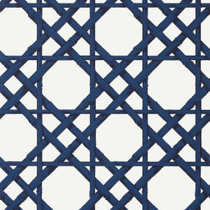 Cyrus Cane Navy T13139 by Thibaut Designer Wallpaper