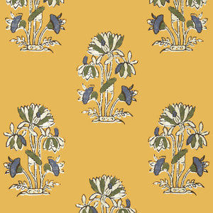 Lily Flower Harvest Gold T13202 by Thibaut Designer Wallpaper
