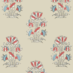 Lily Flower Beige and Sunbaked T13206 by Thibaut Designer Wallpaper