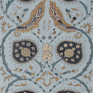 Lewis Mineral Blue T13214 by Thibaut Designer Wallpaper