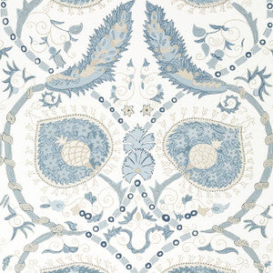 Lewis Spa Blue T13215 by Thibaut Designer Wallpaper