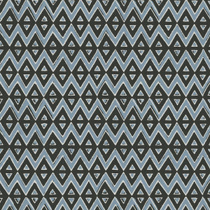 Tiburon Black and Mineral Blue T13233 by Thibaut Designer Wallpaper