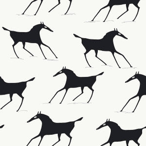 Marlborough Downs Black and White T13263 by Thibaut Designer Wallpaper