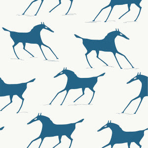 Marlborough Downs Navy on Off White T13265 by Thibaut Designer Wallpaper