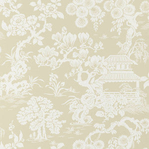 Japanese Garden Beige T13300 by Thibaut Designer Wallpaper