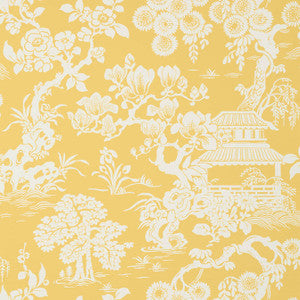 Japanese Garden Yellow T13302 by Thibaut Designer Wallpaper