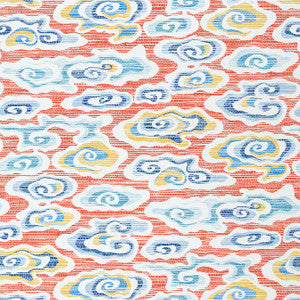 Clear Clouds Coral T13320 by Thibaut Designer Wallpaper