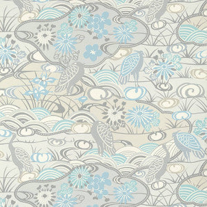Heron Stream Soft Blue T13330 by Thibaut Designer Wallpaper